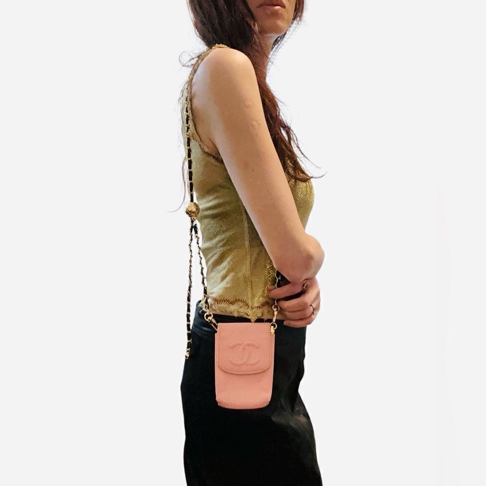 Chanel pink leather mini bag